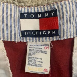 Vintage Tommy Hilfiger Red and White Men Shorts